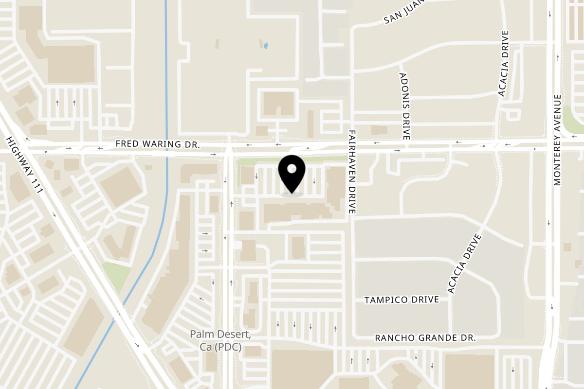 Map showing the location of Fisherman's Market & Grill Fisherman's Market & Grill - Palm Desert on 44250 Town Center Way C-2 in Palm Desert