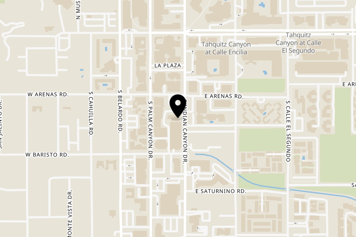 Map showing the location of Fisherman's Market & Grill Fisherman's Market & Grill - Palm Springs on 235 S Indian Canyon Dr in Palm Springs